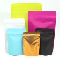 various size matte black gold aluminum foil plastic ziplock food storage bag heat sealable stand up zip lock package bags 50pcs