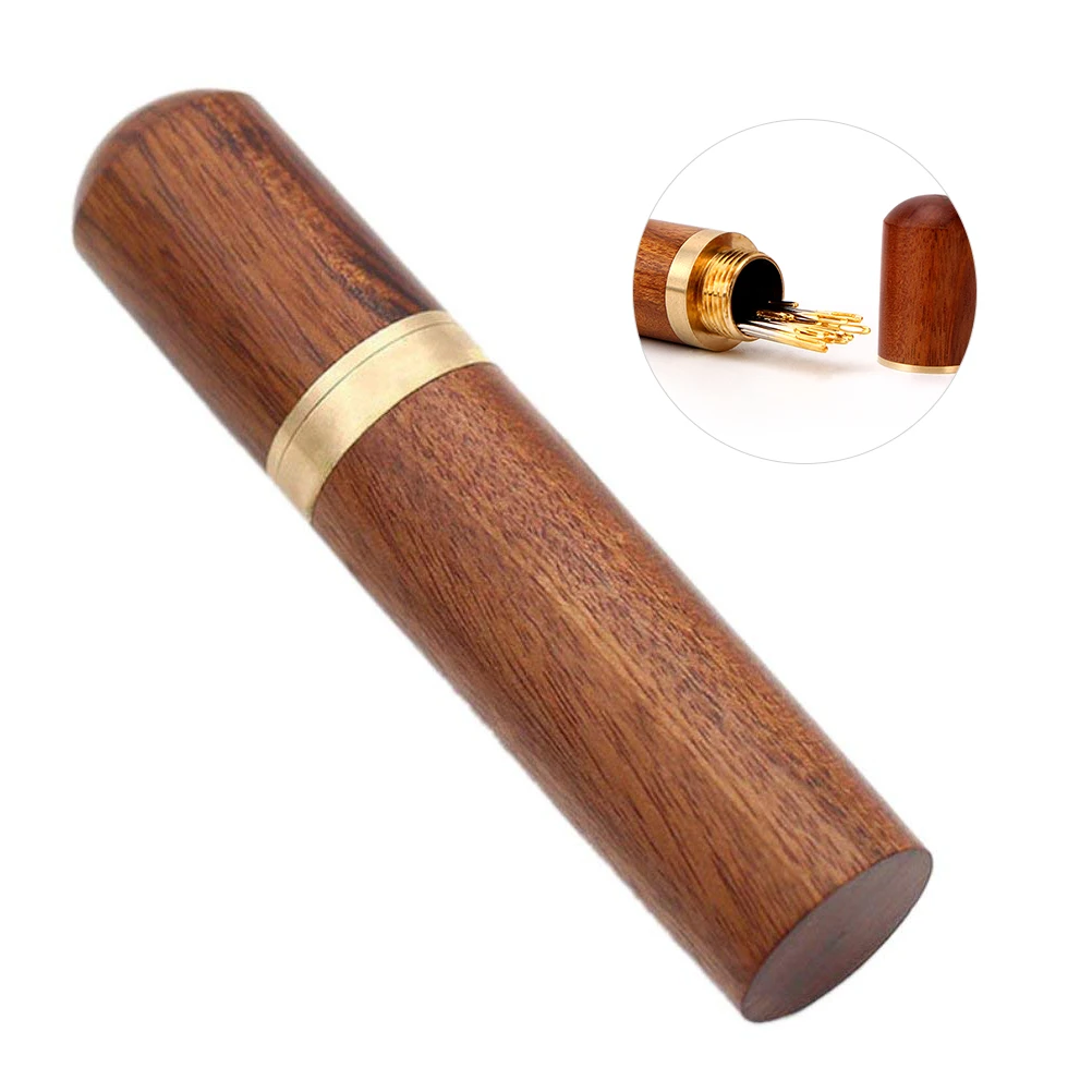 

Protable Needle Tube Wooden Needle Storage Tube with Smooth Touch Sewing Supplies