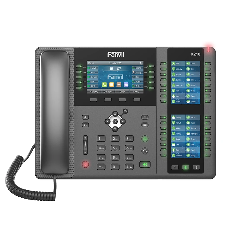 Высококлассный корпоративный IP телефон Fanvil X210 для компьютера ноутбука HD