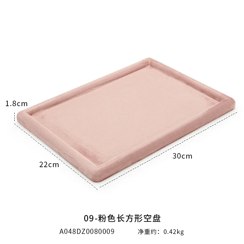 

Поднос для ювелирных изделий, подставка для магазина, органайзер для ожерелья, браслета, длинная цепочка, бархатный однотонный поднос для демонстрации ювелирных изделий