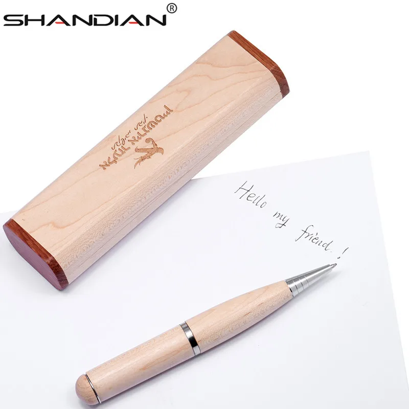 Ручка шариковая SHANDIAN деревянная с подарочной коробкой флэш накопитель usb флеш 4