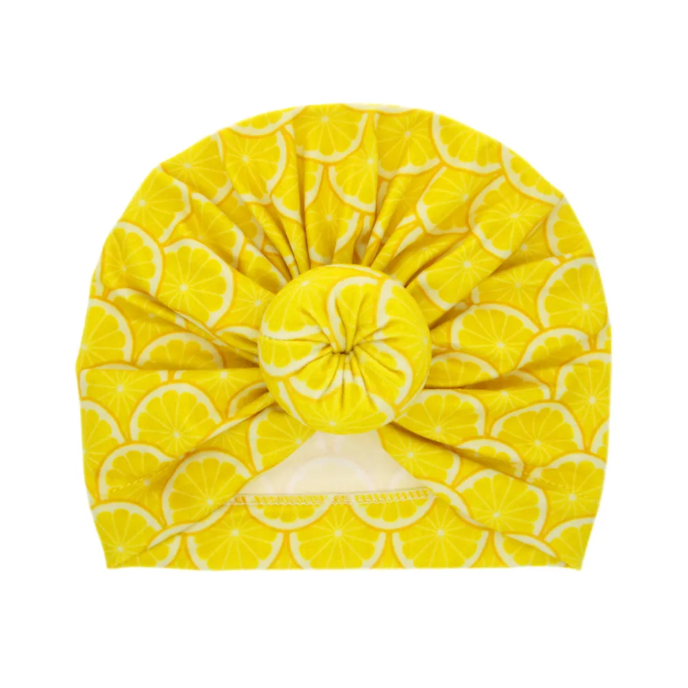 

Summer Fruits Print Headband Newborn Baby Girls Hat Cap Donuts Elastic Turban Hats for Girls Hats Soft Cotton Infant Beanie Cap