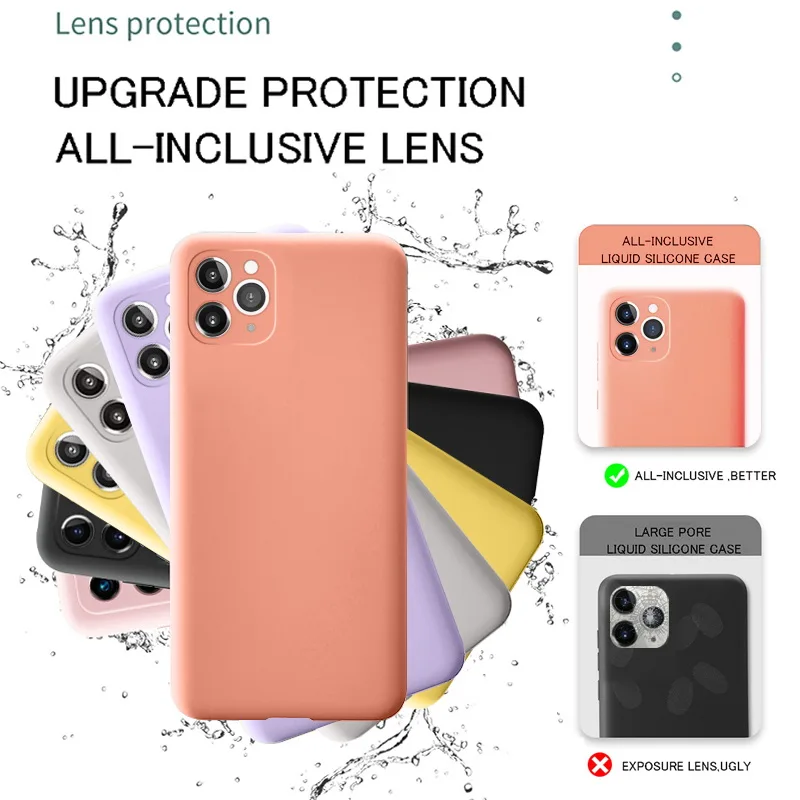 

Silicone Full Protection Soft Cover for IPhone 12 Pro Mini Cover for IPhone 11 X XR XS Max Phone Case