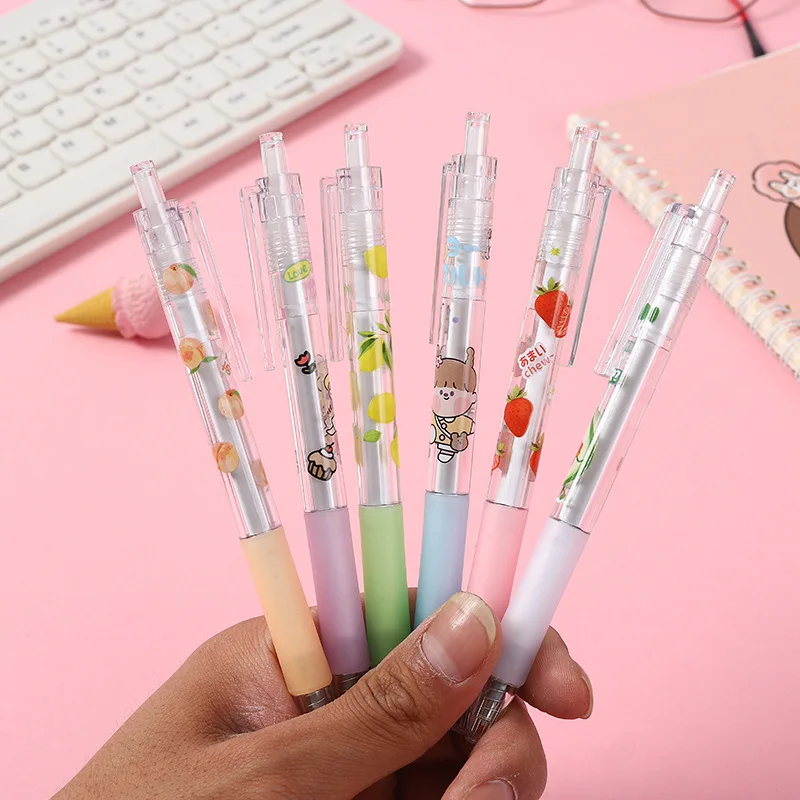 

Fruit cartoon INS stylistic neutral pen 0.5mm bullet large capacity carbon black student office pen