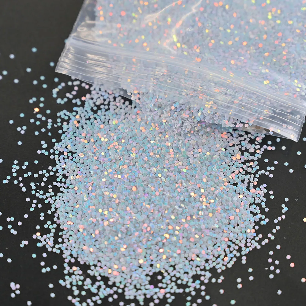 6Bag Aurora Gradient Mixed Hexagon Glitter 3D Holographic Iridescent Flakes Slice Sparkly Chunky Manicure Nail Art Decoration G3 images - 6