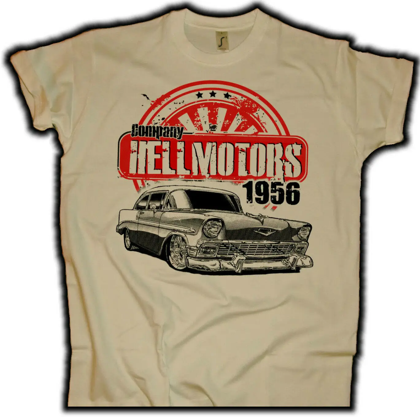 

Chevy 56 Mens T-Shirt US Muscle Car V8 Oldschool HOTROD ROCKABILLY CUSTOM Wear- show original title