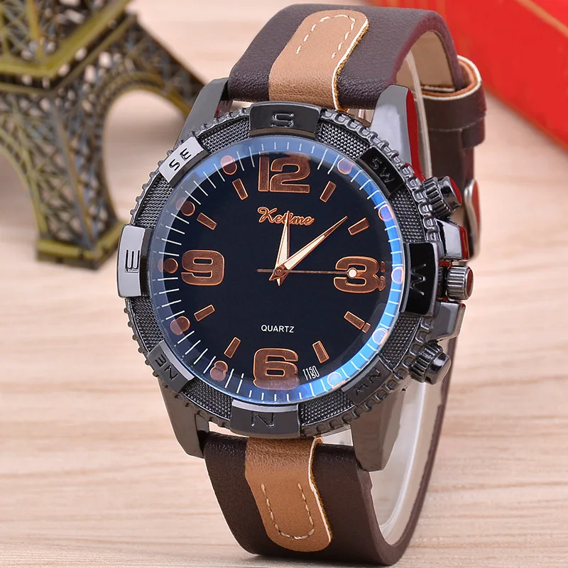 

Leather Belt Blue Men's Watch Korean Digital Sports Quartz Watch Male Watch Luxury Brand Unique Men Watches 2020 Luxury Brand