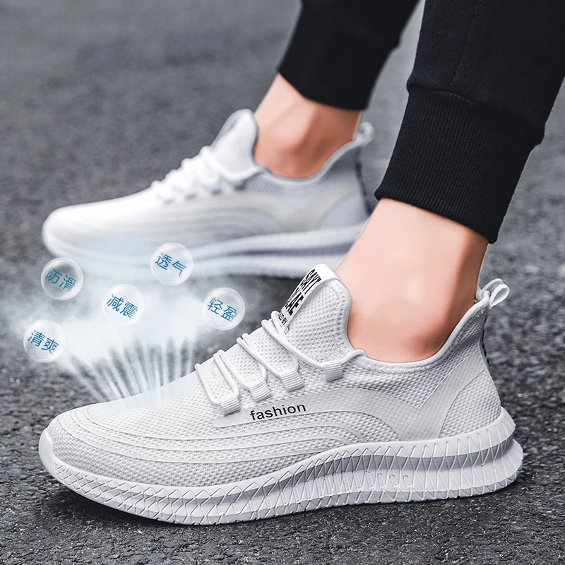 

Fashion Men's Sports Shoes Breathable Wearable Non-slip Running Shoes Comfortable Mesh Casual Shoes Walk Light Flat Shoes