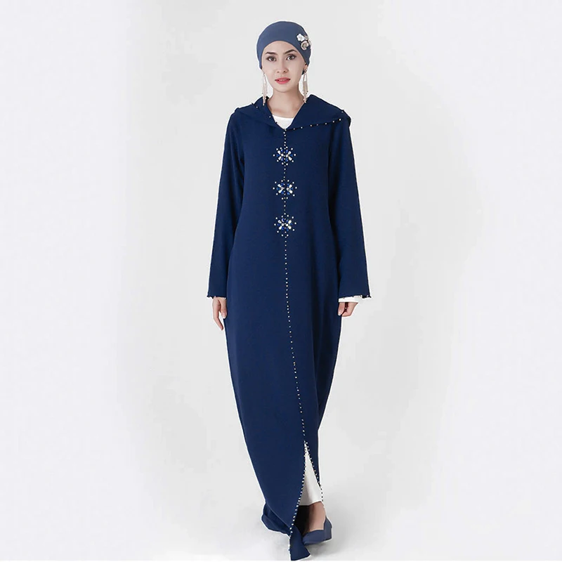 Diamonds moroccan kaftan Abaya women robe arabe Muslim Hijab Dress Hoodies Kaftans Dubai Turkey Abayas For Women Caftan Robe