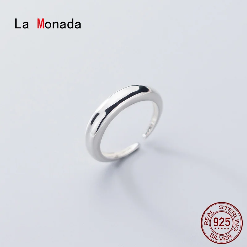 

Женское глянцевое серебряное кольцо La Monada, регулируемые кольца в Корейском стиле, серебро 925 пробы, ювелирные изделия, простые Стильные Коль...