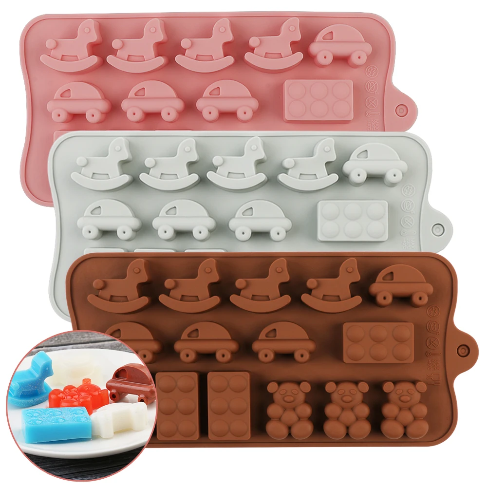 

2022 Silicone chocolate molds Bear Trojan shape silicone Candy mold baking cake decorating tools DIY 3D