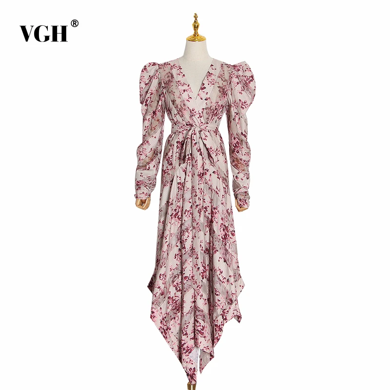 Женское асимметричное платье VGH летнее до щиколотки с v образным вырезом и