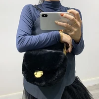 designer faux fur flap shoulder crossbody bag womens fashion plush saddle bags winter shopper handbags messenger bag 2021 new