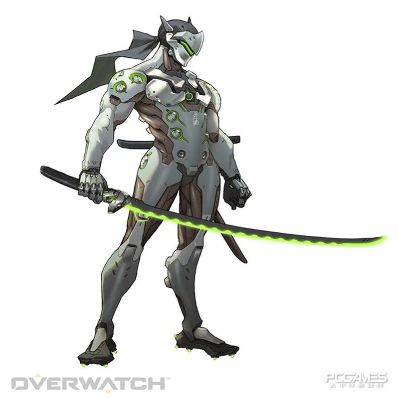 Косплей Overwatch игра Genji злой дух оболочка нож Shimada Катана ролевые игры PU модель
