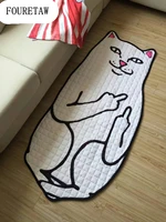 fouretaw 1 piece creative cute animal tiger cat living room bedroom table rug anit slip home floor picnic cotton round carpet