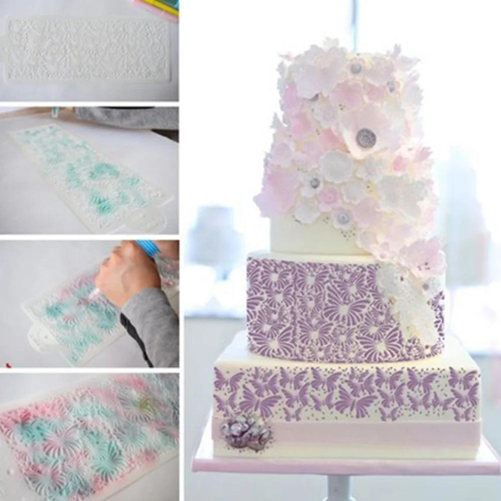 

New Diy Bohemian 29 Style Plastic Sugar Sieve Mold Fondant Printing Hollow Wedding Cake Edge Decoration Template Baking Tools