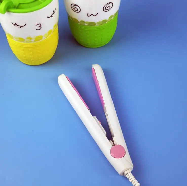 Мини-выпрямитель для волос Розовый Керамический выпрямитель гофрированная