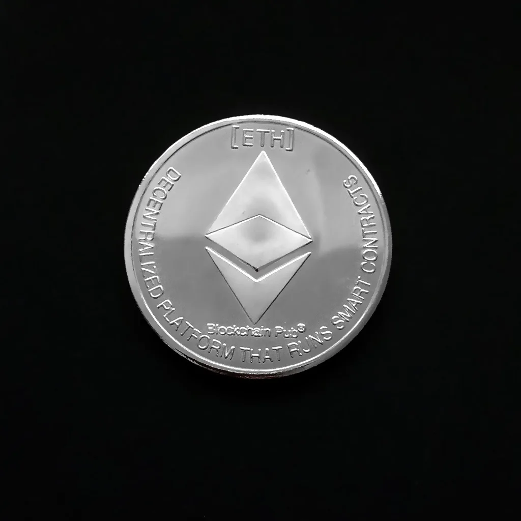 ETH Золотой Античный Биткоин коллекционные художественные памятные коллекционные монеты подарок Счастливый позолоченный Монетный бит BTC металлический элемент 40x3mm35g - Цвет: ETH