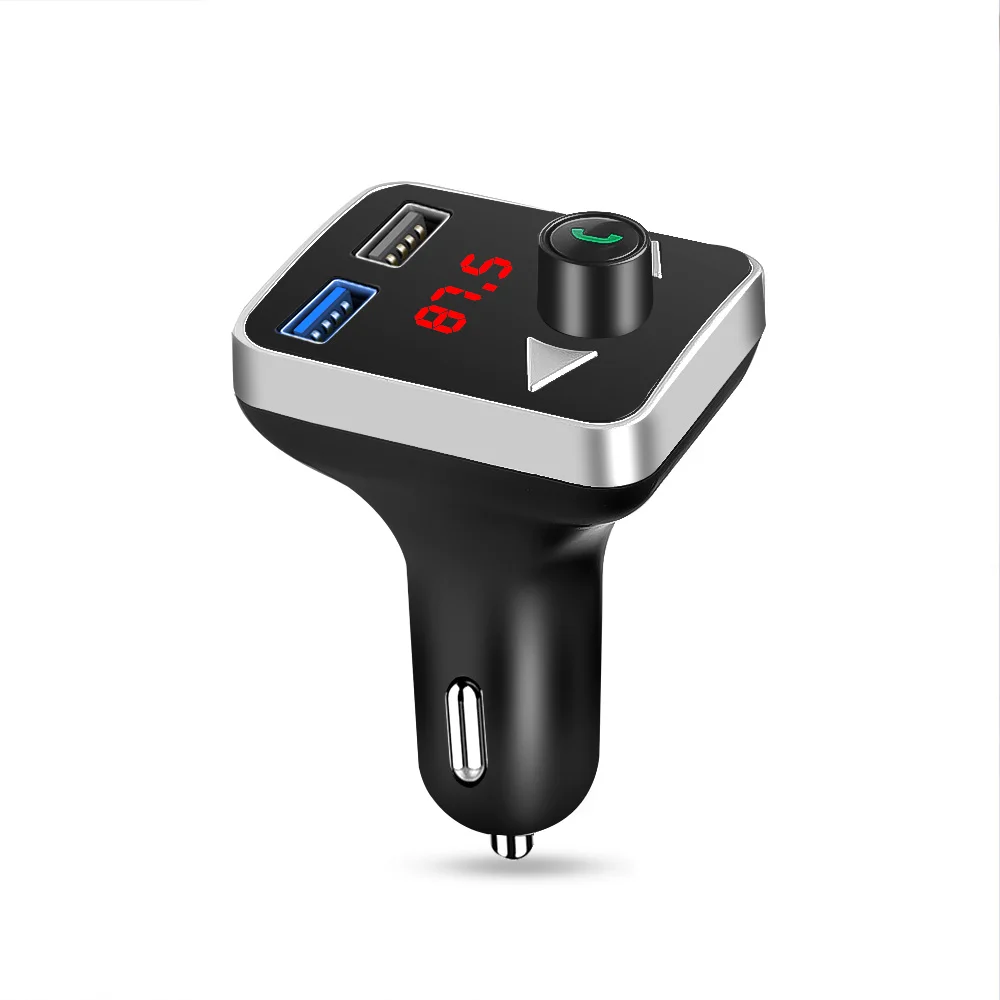 Двойной USB громкой связи FM USB передатчик AUX Bluetooth автомобильный комплект Автомобильное зарядное устройство адаптер беспроводной Автомобильный mp3 плеер TF U диск поддержка FLAC
