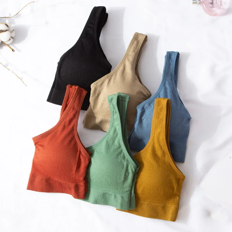 Ребристый u образный бюстгальтер с открытой спиной красивый спортивный