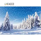 Laeacco фотография Фон зима сосновый лес снег Снежинка Природный живописный фото фон фотосессия Фотостудия