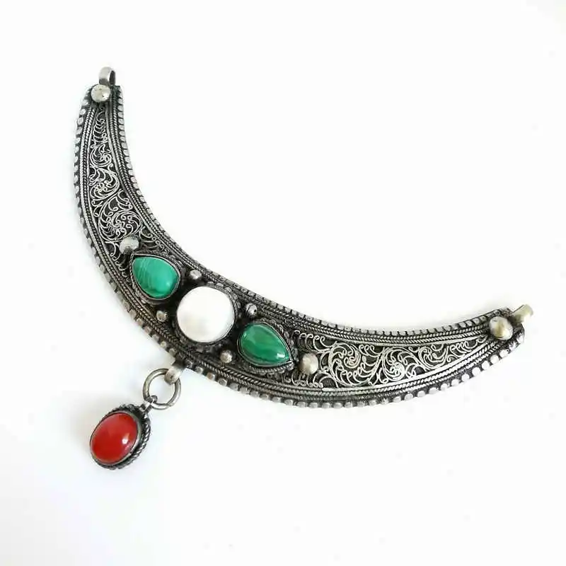 Тибетское Серебро Ювелирные Подвески ручной Винтаж Moon подвесные амулеты