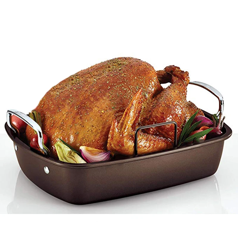 Антипригарная прямоугольная глубокая сковорода для жарки барбекю из