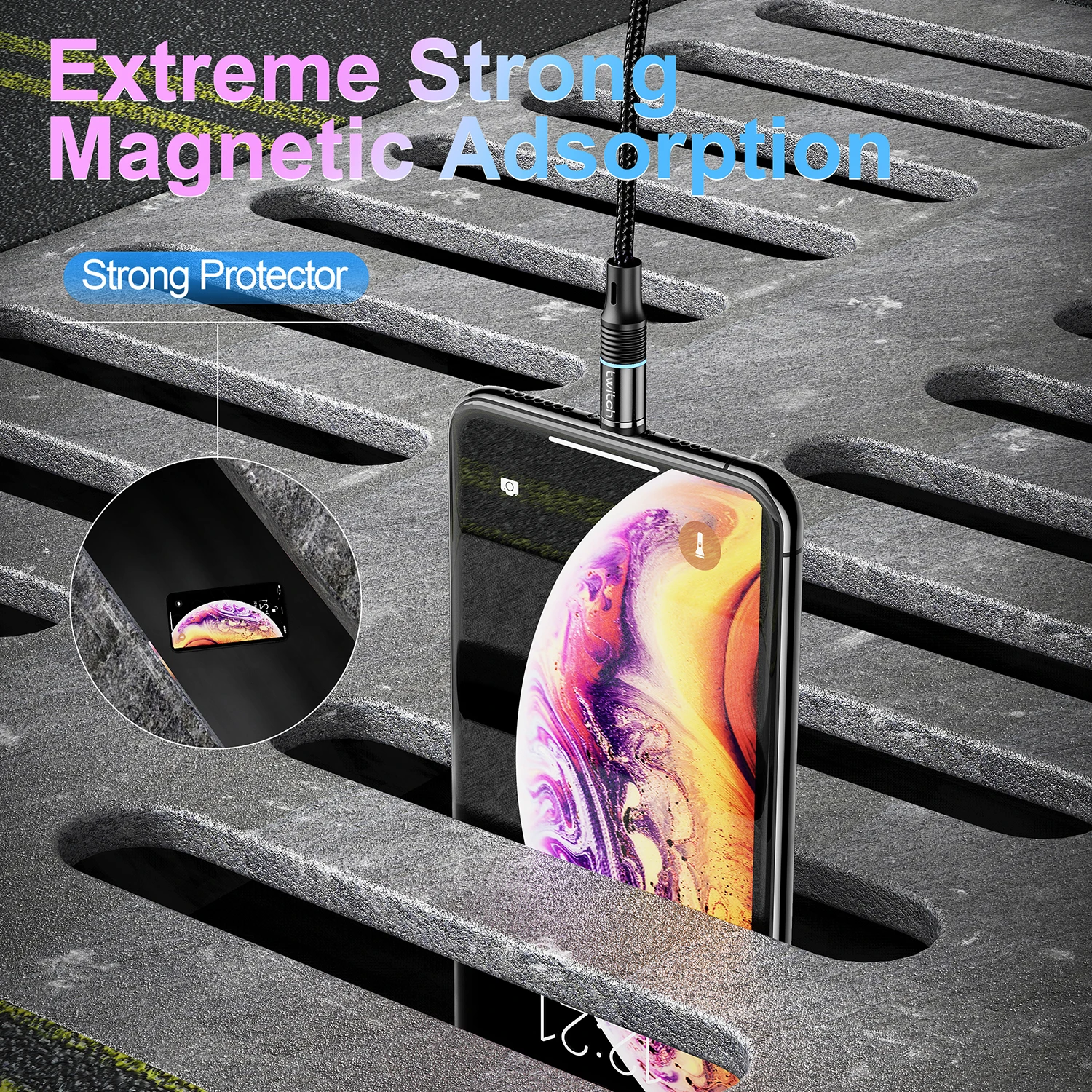 Twitch Magnetic USB Cable 1m/2m /3m Fast Charging USB Type C Cable Magnet Charger Data Charge Micro USB Cable Mobile Phone Cable
