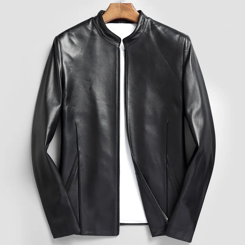 

Leather 2020 Casual Real Short Men Jacket 200% Sheepskin Coat Spring Autumn Chaqueta Cuero Hombre 6626 Pph509