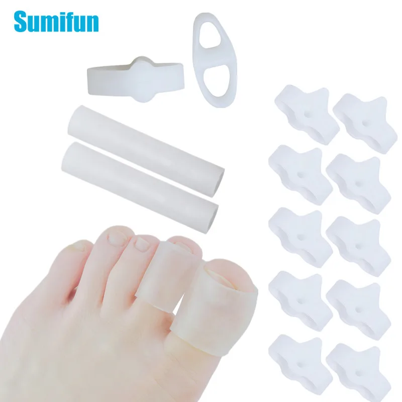 

2Pcs of Different Types Finger & Toe Protectors Foot Feet Care Pain Relief Gel Tube Insoles Toe Correctors Corn Blisters Callus
