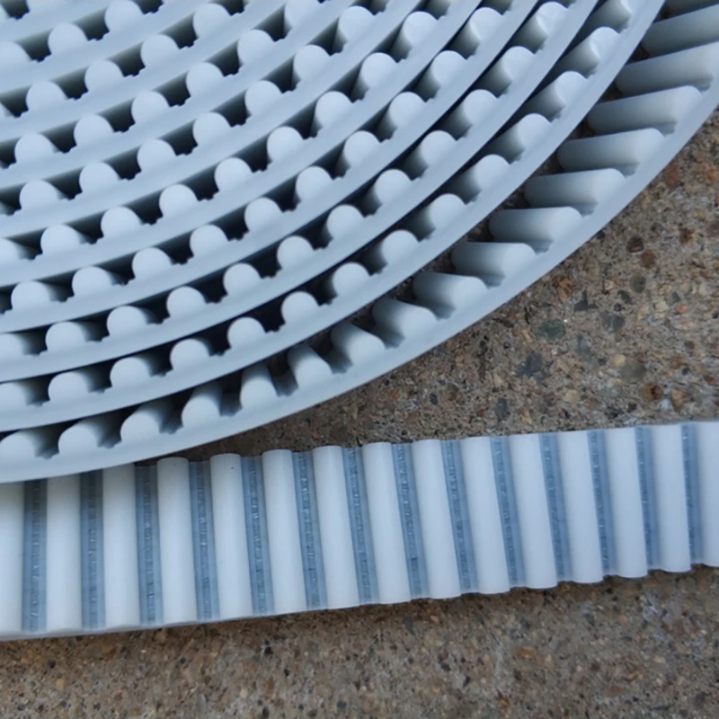 Ремень ГРМ HTD8M с открытым концом белый полиуретан со стальным сердечником ширина