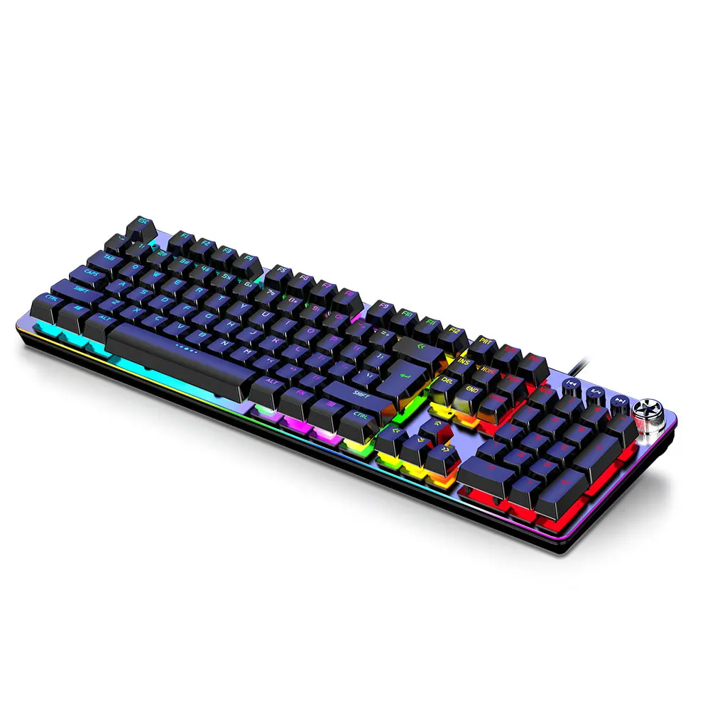Suspension key cap Mechanical Keyboard 104 keys Gaming Keyboards RGB arenes luminous waterproof for Tablet Desktop Russian stick |