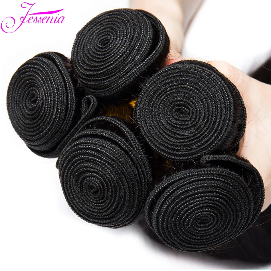 Прямые бразильские искусственные натуральные черные волосы 1/3/4 шт. 100%