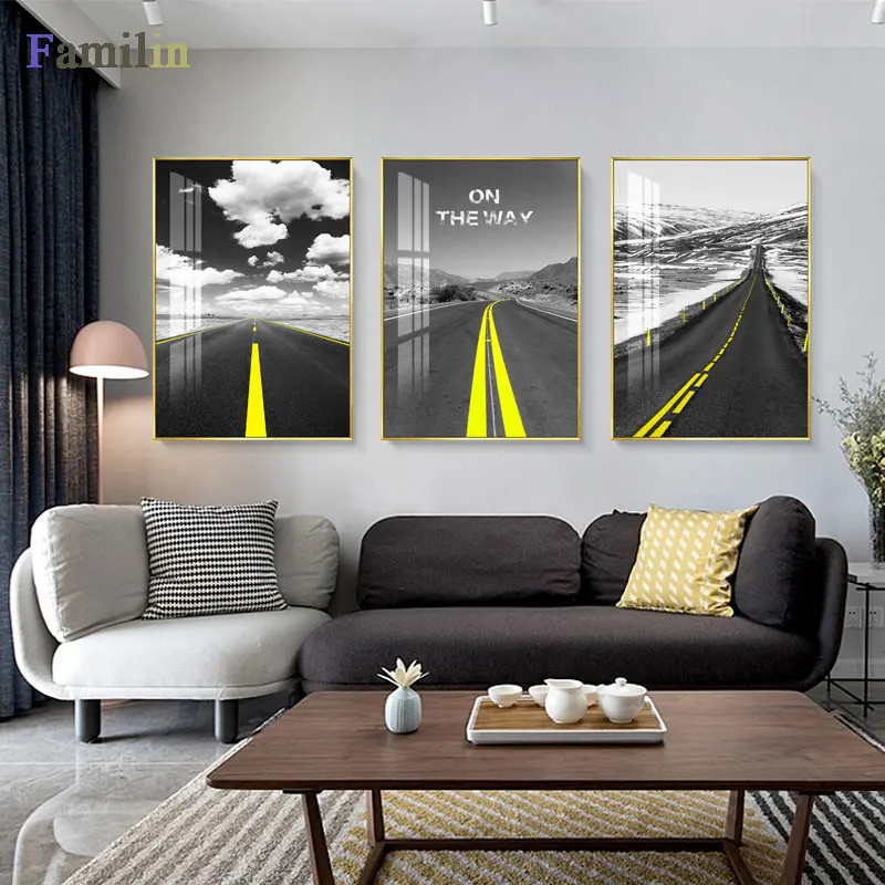 Современный дом скандинавские плакаты стиль холст картины серый Ландшафтный