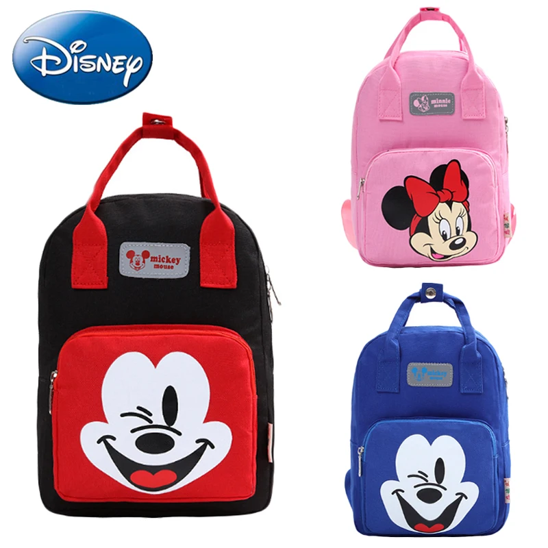 Disney Mickey Minnie Mouse Kids Girls Boy Backpack School-Bags Cartoon New Children Backpacks Kindergarten Nursery BookBag Gift