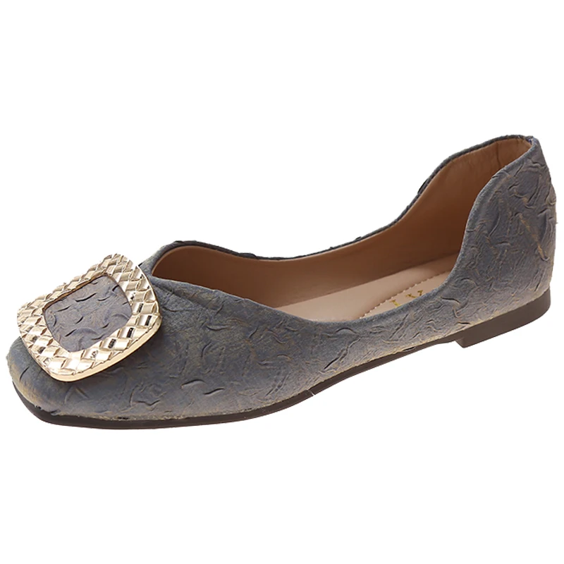 

Grandma Shoes Square Toe Women's Moccasins Female Footwear Casual Sneaker Shallow Mouth All-Match Autumn Dress New Fall Summer L