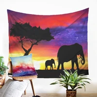 esthetical wall cloth fabric wall hangings elephant print tapestry modern home decoration farmhouse decor apartment adornment