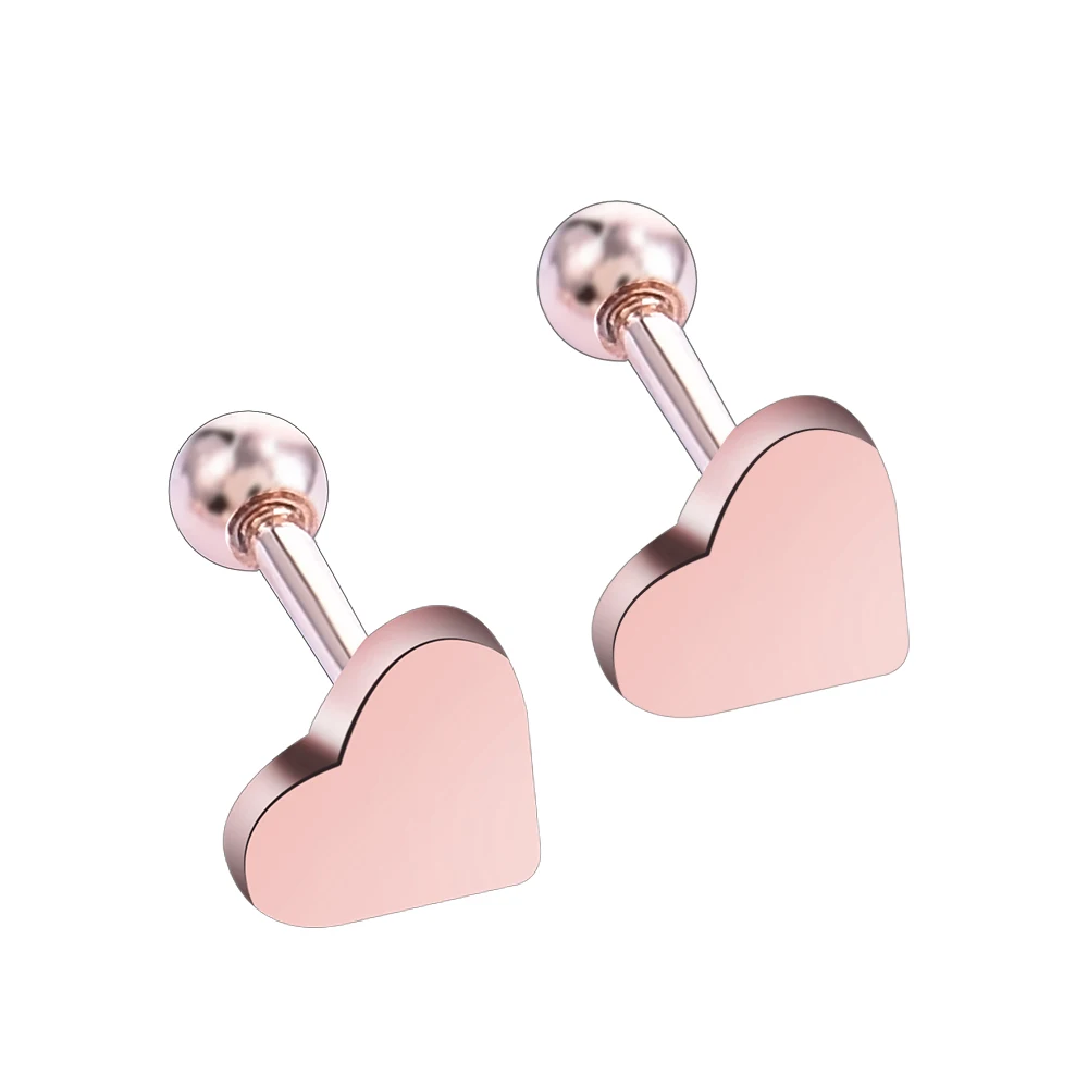 

2pcs Piercing Jewelry Tragus Stud Earrings Cartilage Helix Heart Shape Ear Studs women Party Jewelry