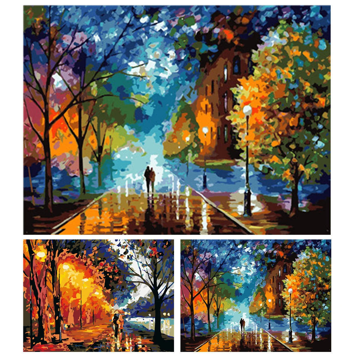 

New 15.7x19.7 inch DIY Oil Painting Paint by Numbers Kit for Adults Kids No Frame Comes with three brushes in different sizes