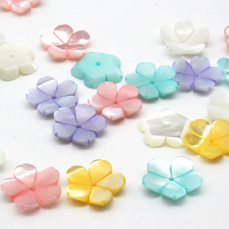 5 шт./пакет натуральная перламутровая окрашенная чаша с пятью лепестками для