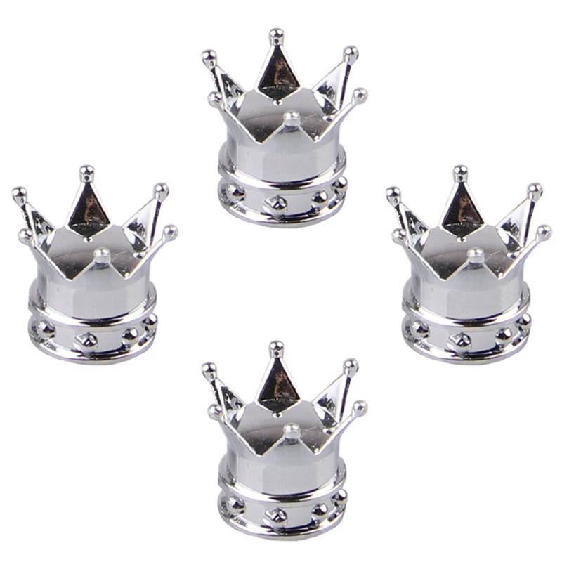 

New Crown Modified Tire Valve Cap Chrome Crown Car Tire Air Valve Stem Screw Caps Cover Wheel Rims Car Interior Accessories