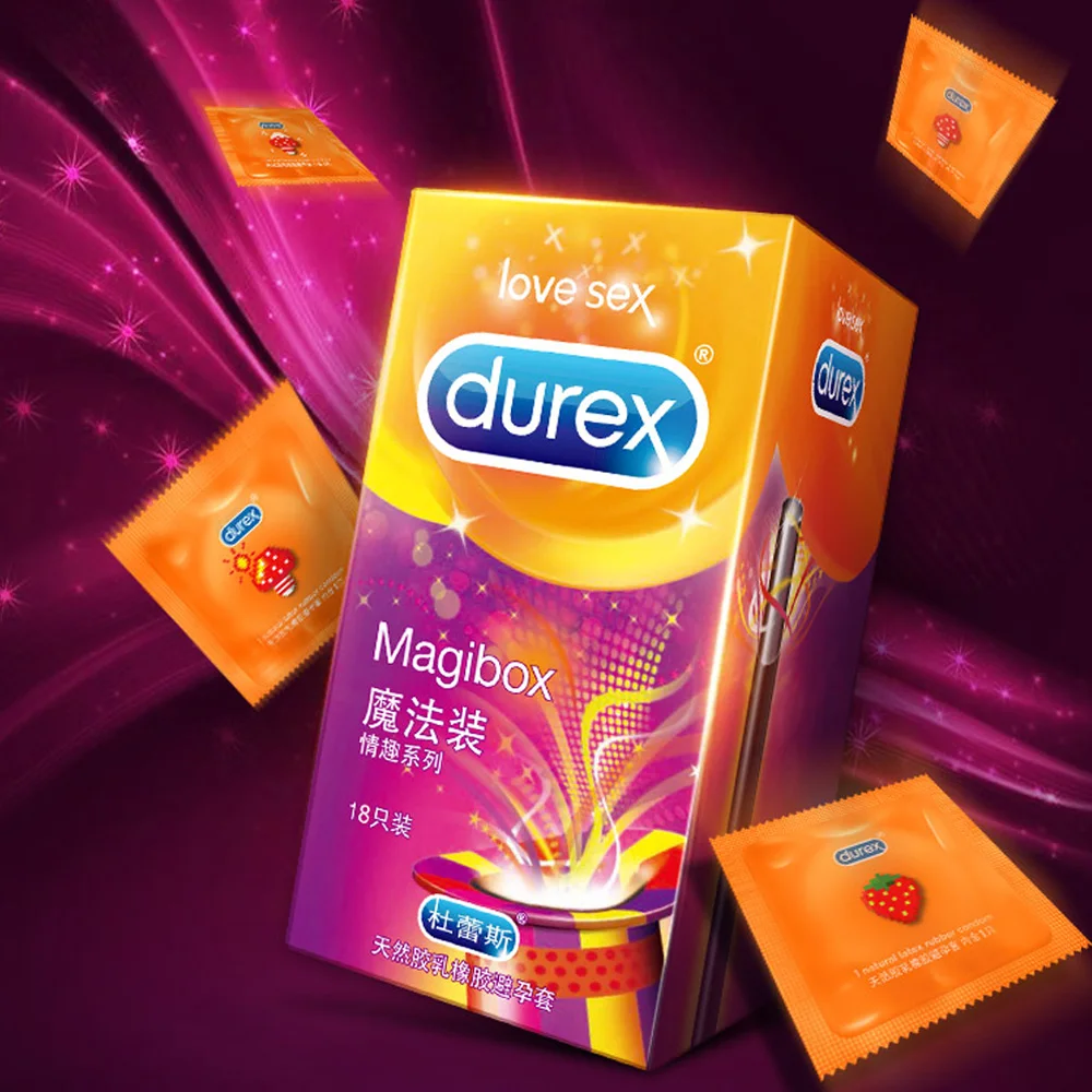 Презервативы Durex Magicbox 18 шт. 4 стиля с ребристыми краями 52 5 мм 56 презервативы из