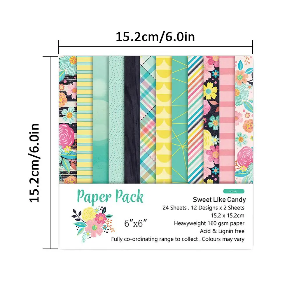 Бумажные подкладки для скрапбукинга с рисунком цветов 24 листа 6 дюймов | Дом и сад