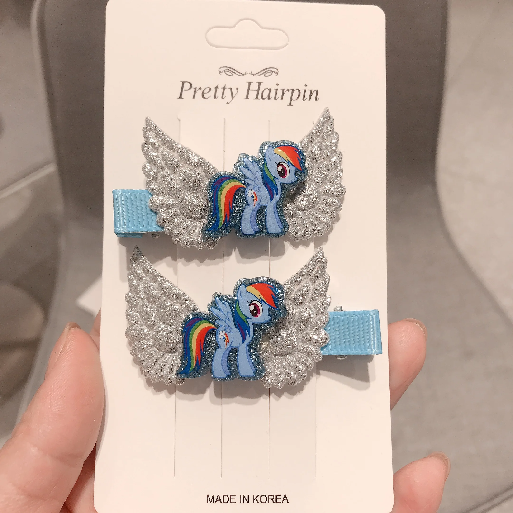 2Pcs/lot My little Horse Icon Cartoon Animal Unicorn Ponies Resin Hair Clip Baby Hairpin Headwear Girl DIY Accessories For Gift | Детская