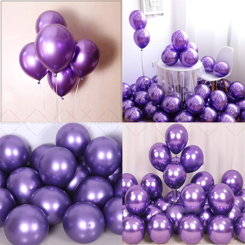 

Chrome Metallic Latex Balloons Gold Silver Round Metal Balloons Birthday Party Inflate Globos Wedding Decor Supplies