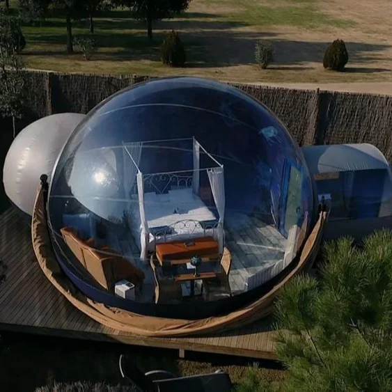 Наружная двухкомнатная надувная палатка с туннелем под заказ семейный дом