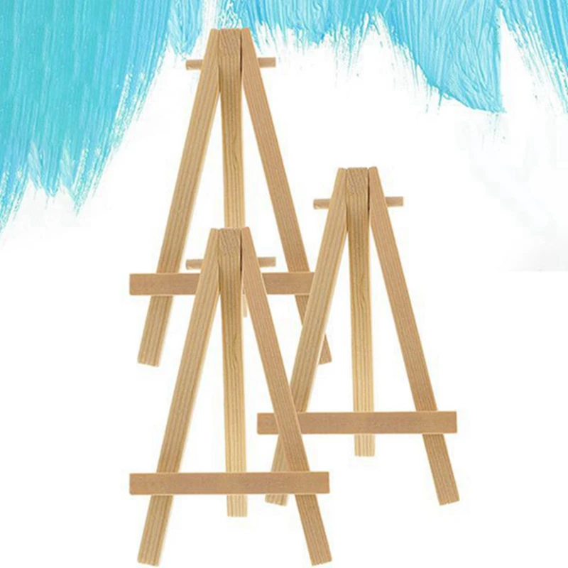 

50Pcs Kids Mini Wooden Easel Art Painting Card Stand Display Holder Drawing for School Student Artist Supplies 16X9cm