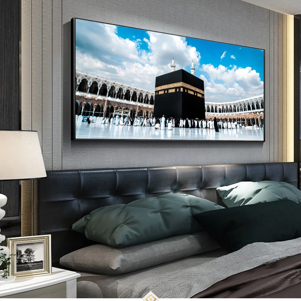 

Muslim Great Mosque of Mecca Canvas Art Paintings for Living Room Decor Islamic Holy Land Landscape Wall Posters Cuadros