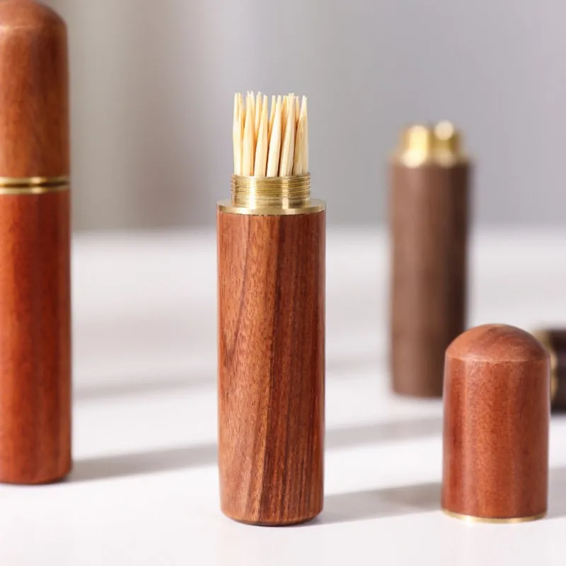 

Household Wooden Toothpick Box Black Walnut Simple Modern Kitchen Storage Supplies Practical furniture 2021 New 2021Summer New
