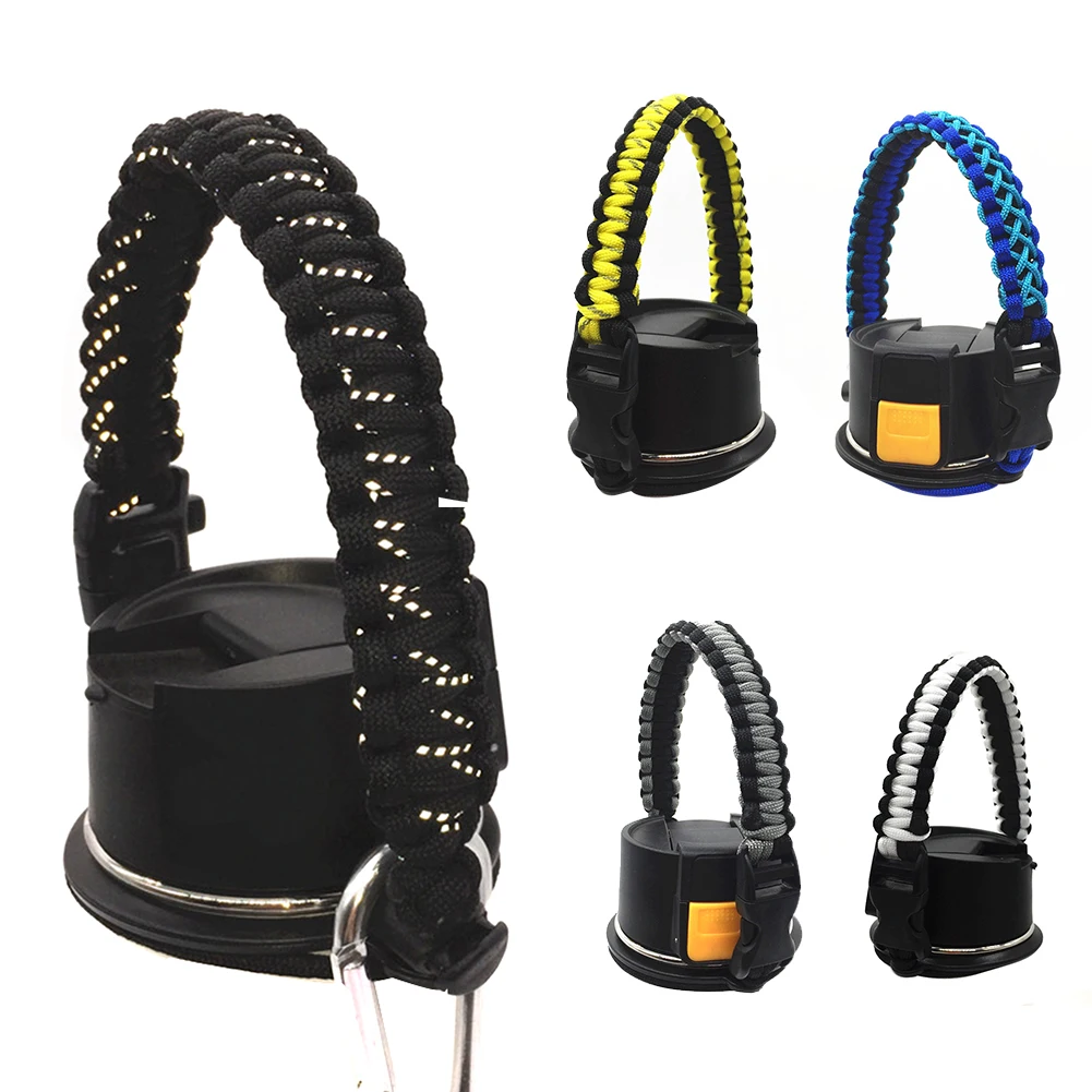 Paracord ручка ремень термос держатель широкий рот с спасательное устройство для